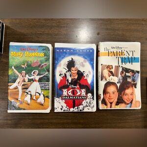 Vintage DISNEY VHS Tapes — The Parent Trap, 101 Dalmatians, Mary Poppins